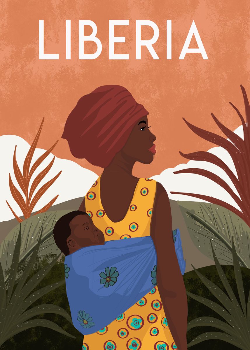 'Liberia africa' Poster, picture, metal print, paint by Caravan Studio ...