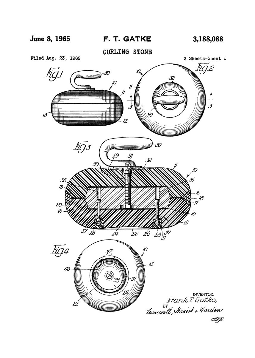 &lsquo;Curling Stone White&rsquo; Poster by StonerPlates | Displate