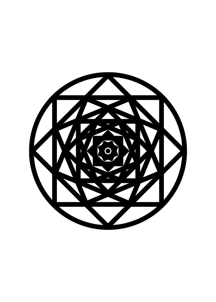 Mandala Rune 'Black Glyph Mandala Rune' Poster, picture, metal print, paint by Holy ...