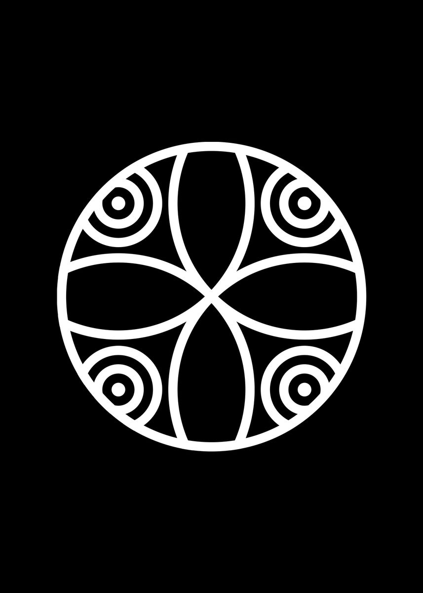Mandala Rune 'Black Glyph Mandala Rune' Poster by Holy Rock Design | Displate