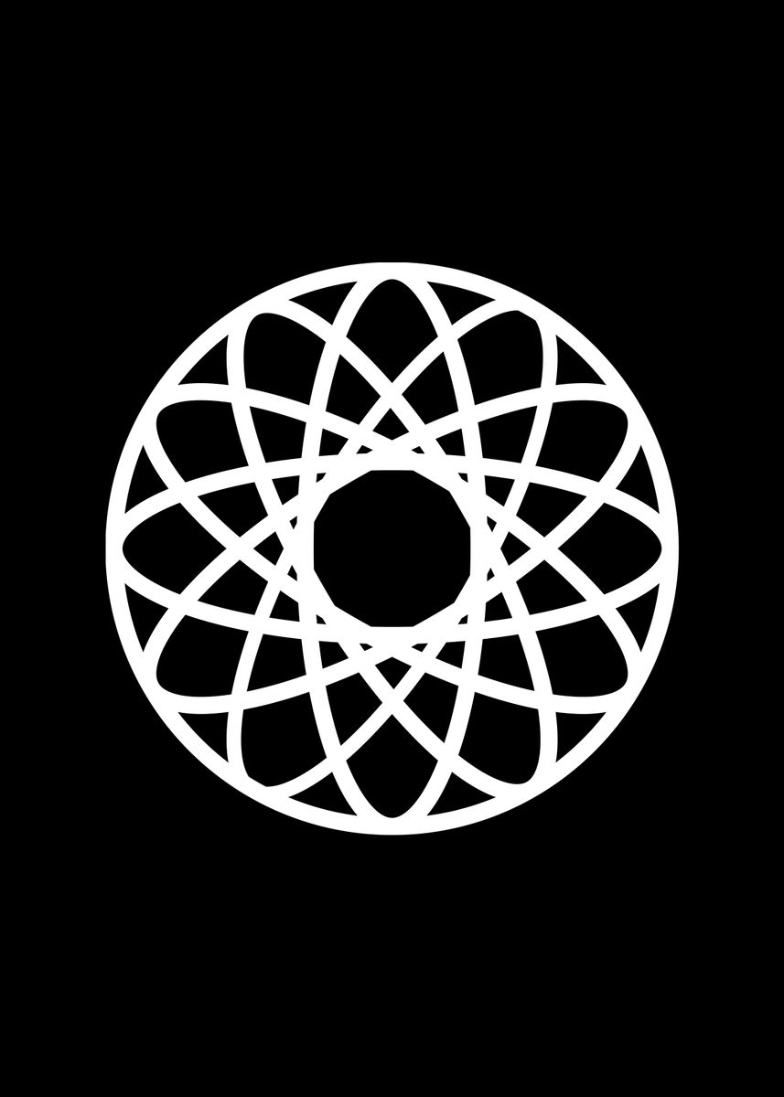 Mandala Rune 'Black Glyph Mandala Rune' Poster by Holy Rock Design | Displate