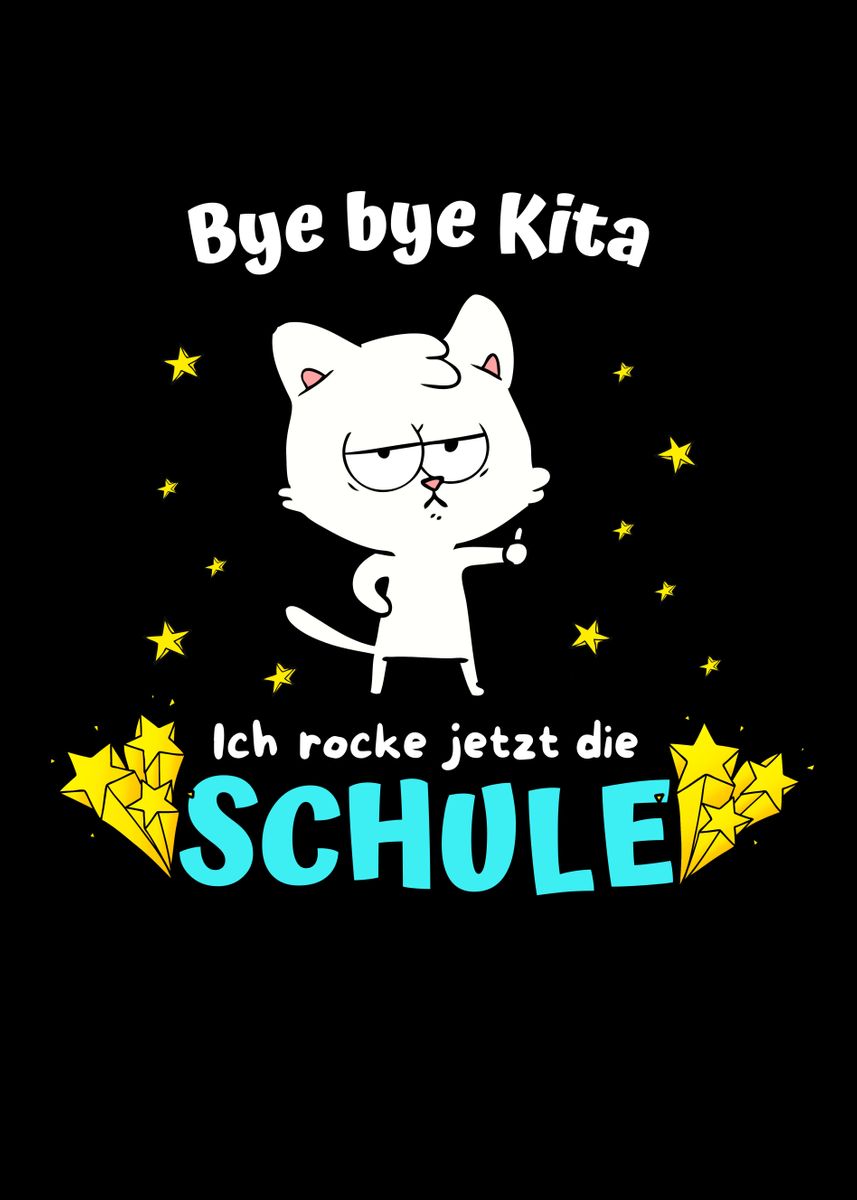 'Bye bye Kita Coole Katze' Poster, picture, metal print, paint by Foxxy ...