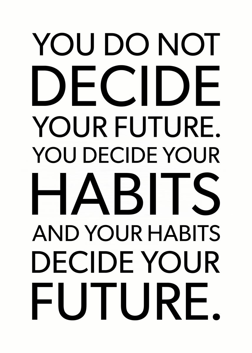 'Habits Decide Your Future' Poster by CHAN | Displate