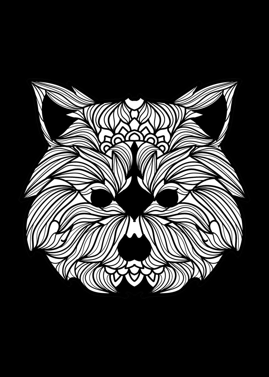 Mandala Raccoon 'Raccoon' Poster by Marco Schmidbauer | Displate