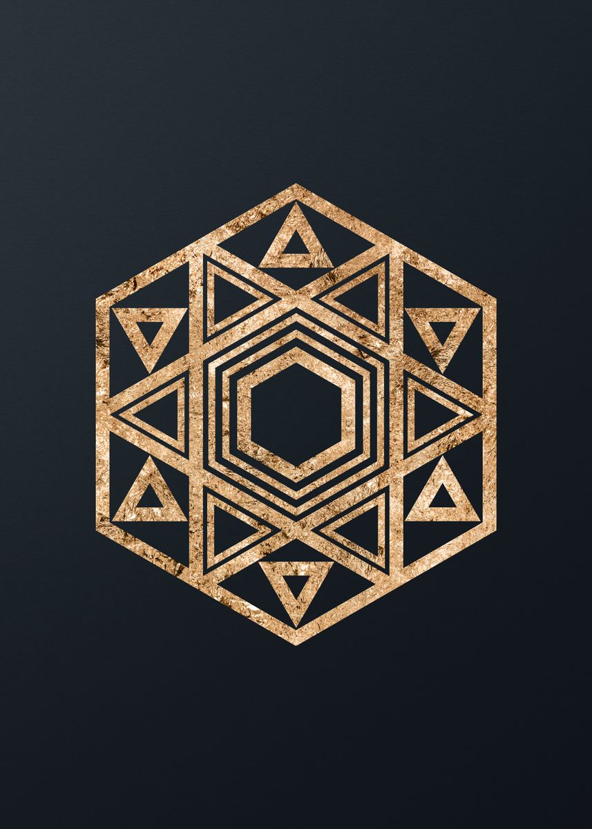 Mandala Rune 'Gold Glyph Mandala Rune' Poster, picture, metal print, paint by Holy ...