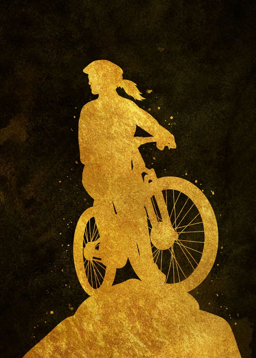 'Mountain biker girl' Poster by Yahya Art Displate