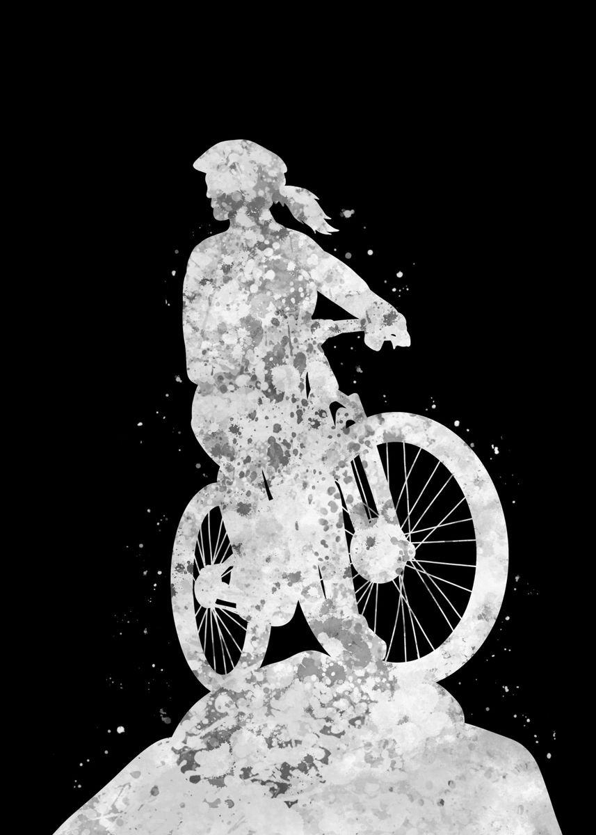 'Mountain biker girl' Poster by Yahya Art Displate