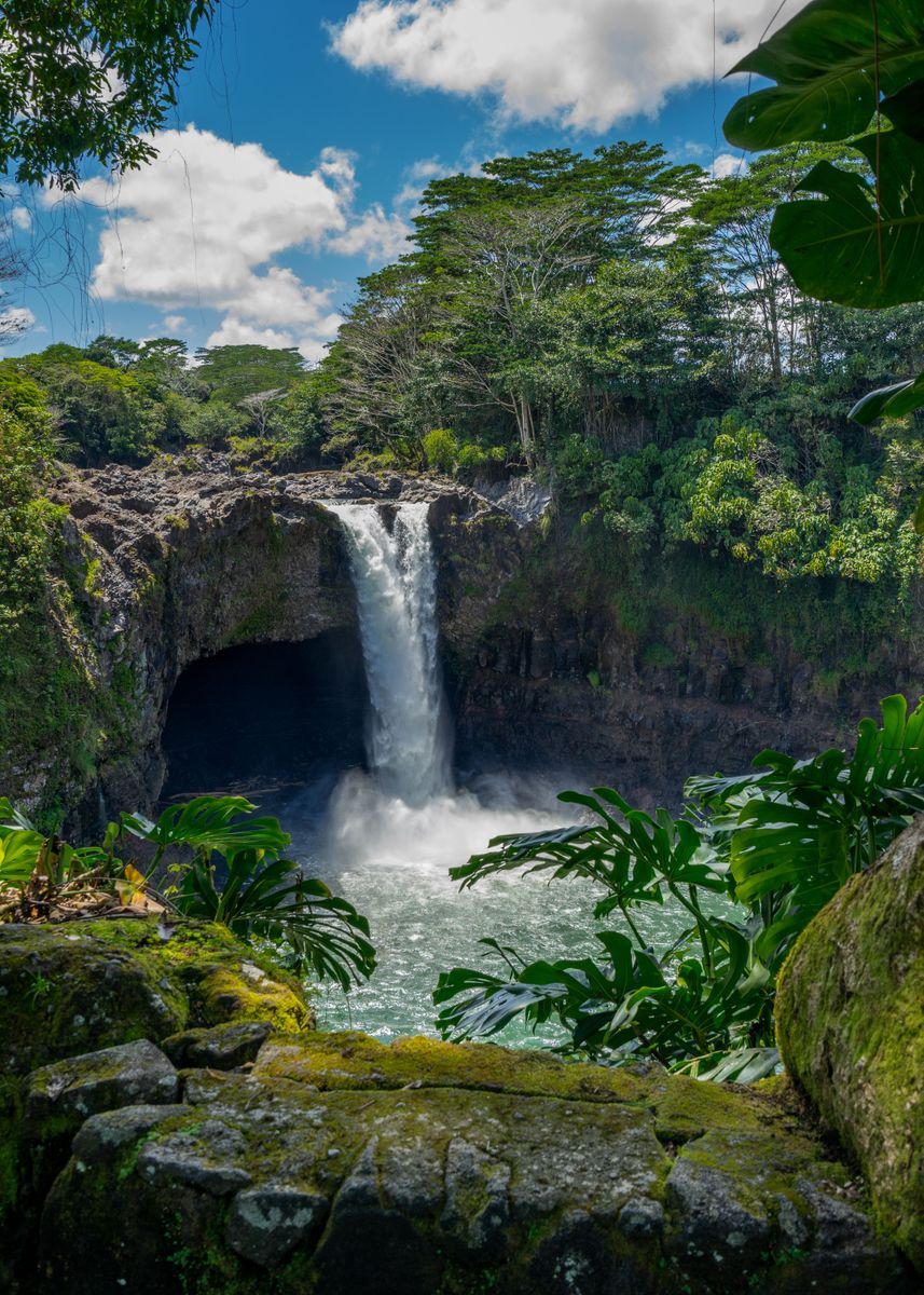 'Wailuku Waterfall' Poster, picture, metal print, paint by Stefan ...