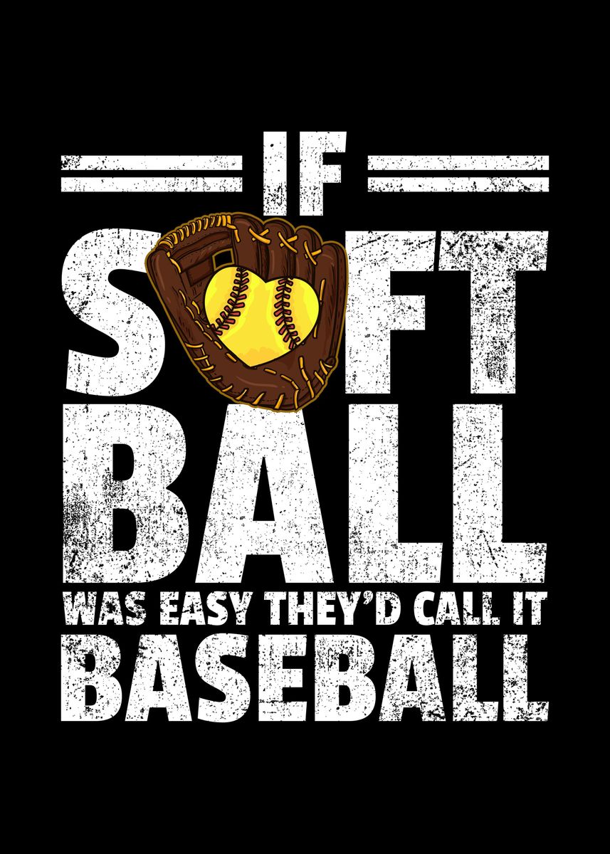'Softball Vintage' Poster by Mealla Displate