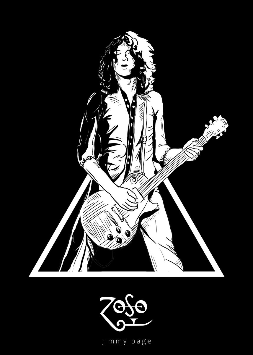 'Guitar Zoso' Poster, picture, metal print, paint by Lardis Art Displate