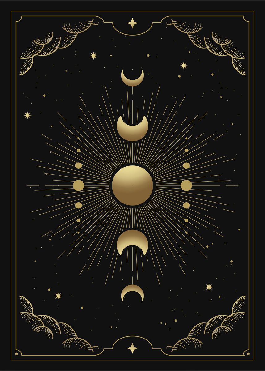 'Moon phases in tarot card' Poster by Michael Landsberger Displate