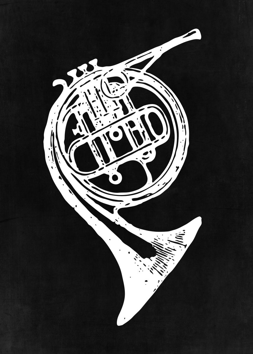 'French Horn' Poster by John Marinakis Displate