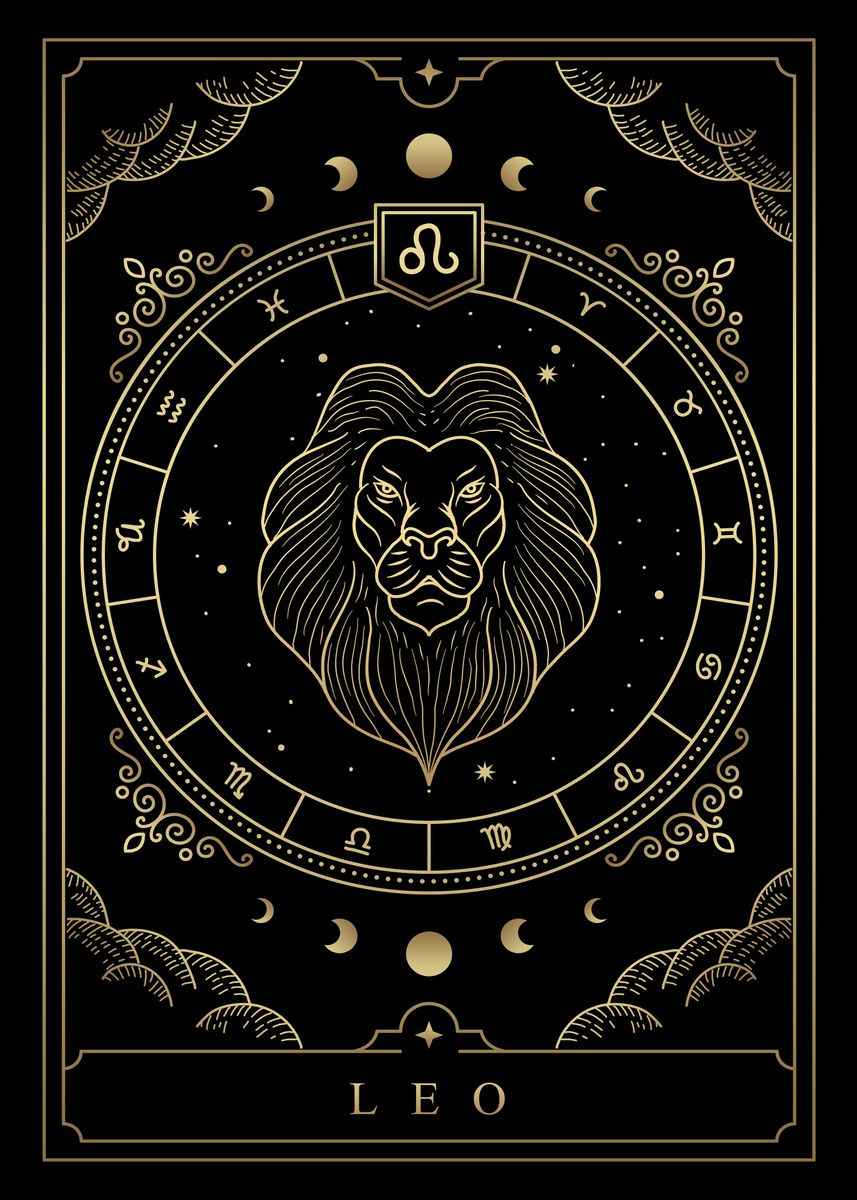 'Lion Tarot card' Poster, picture, metal print, paint by Michael ...