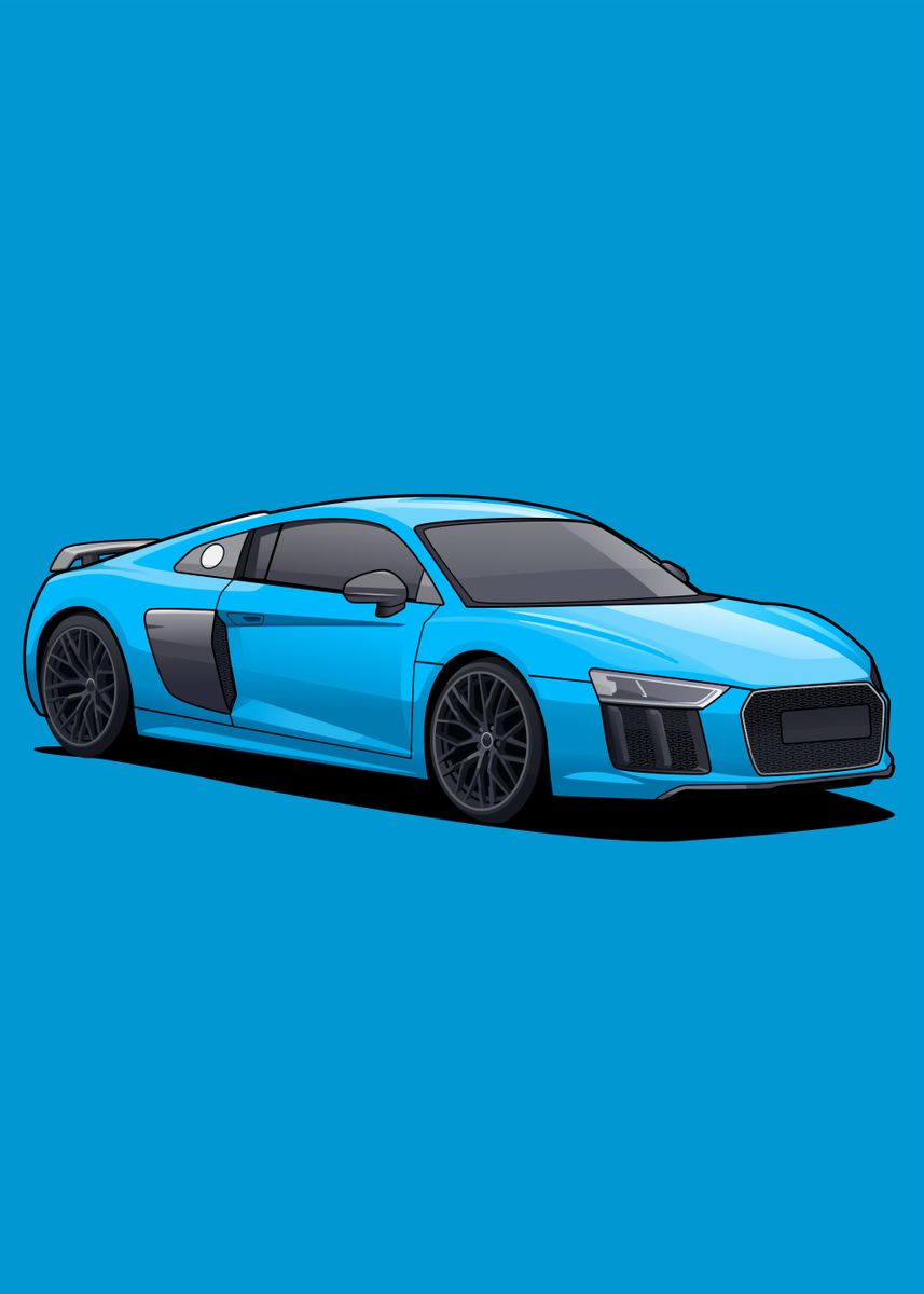 'Audi R8 Coupe' Poster, picture, metal print, paint by kucingtertawa ...