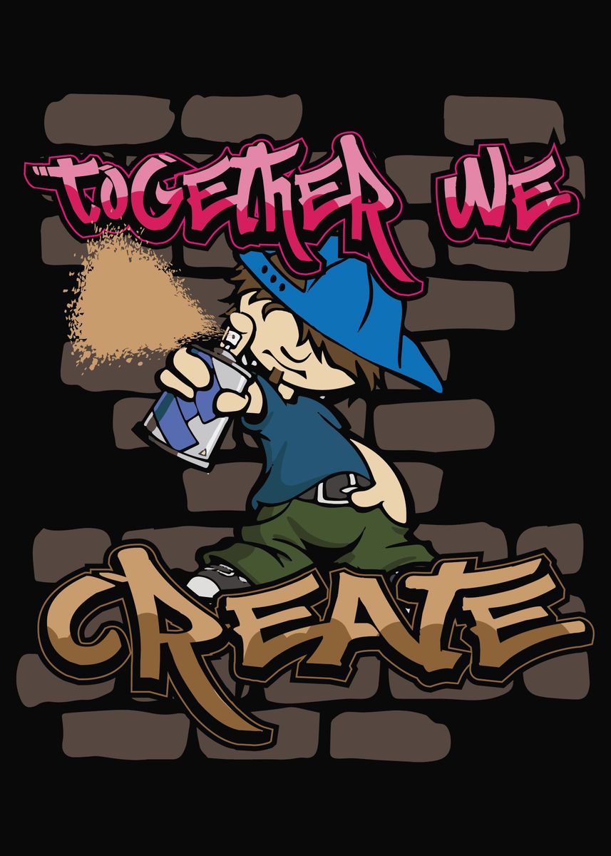 'Hip Hop Rap Graffiti' Poster, picture, metal print, paint by ...