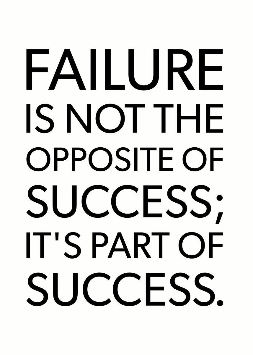 'Failure Is Part of Success' Poster by CHAN | Displate