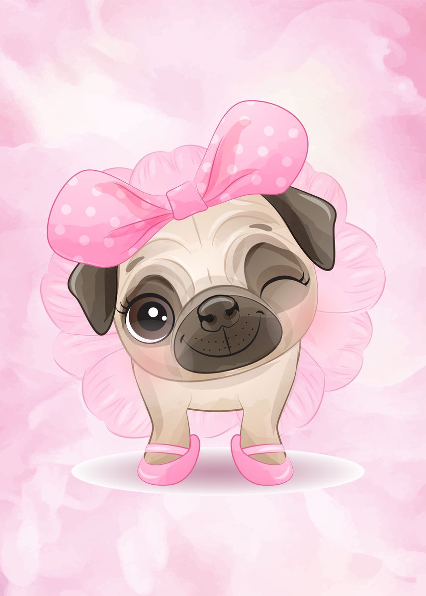 Cute Level 1000 / Cute Pug Puppy / Dog Lover / Dog Person / Pug Lover - Pug  - Posters and Art Prints