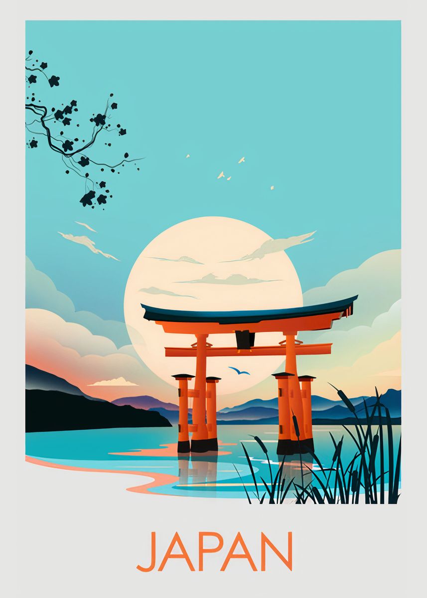 'Visit Japan Print' Poster, picture, metal print, paint by Anthony ...