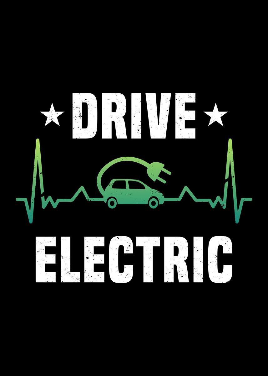 'EV Car Drive Electric' Poster, picture, metal print, paint by Phil ...