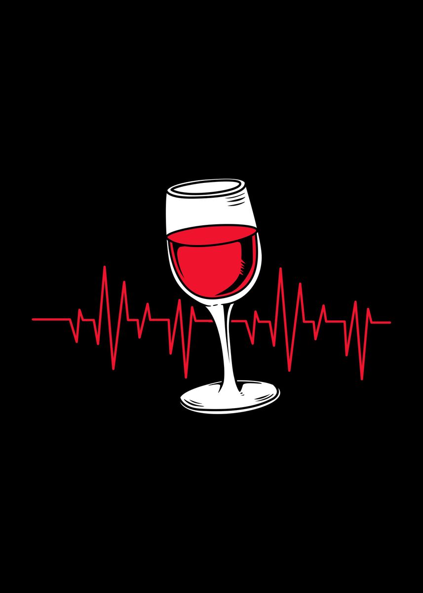 'Heartbeat Wine' Poster by FunnyGifts Displate