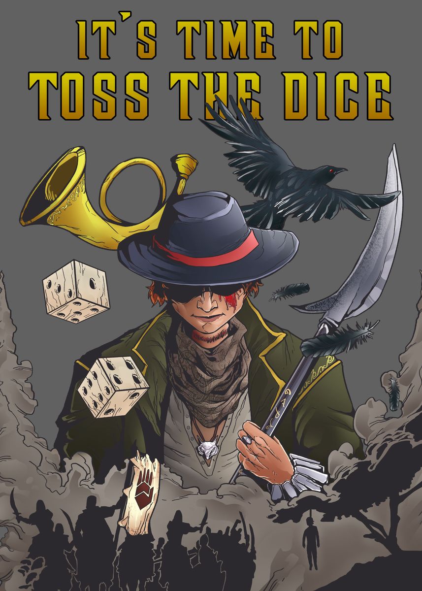 'Its Time To Toss The Dice' Poster, picture, metal print, paint by