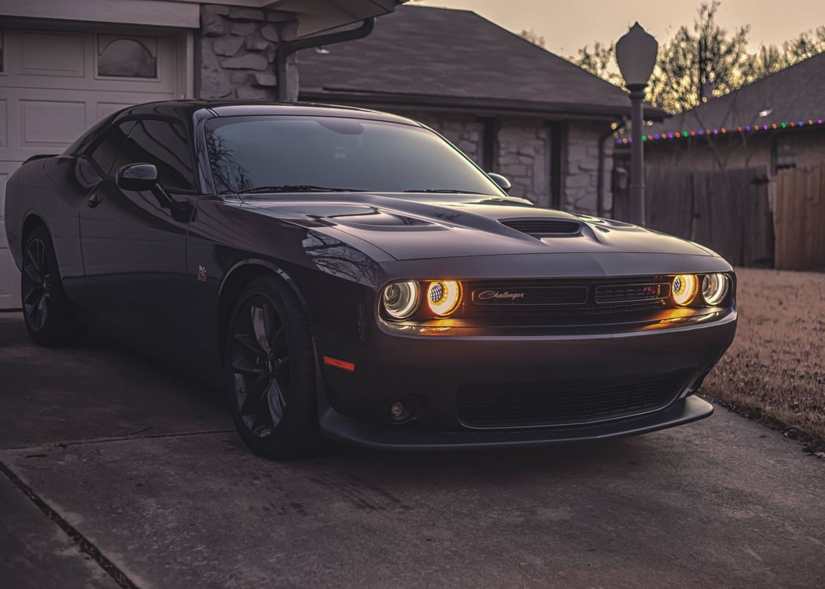 'Black Dodge Challenger RT' Poster by LCW17 | Displate