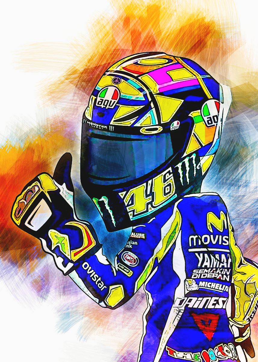 'Valentino Rossi' Poster, picture, metal print, paint by SheldonBennett ...