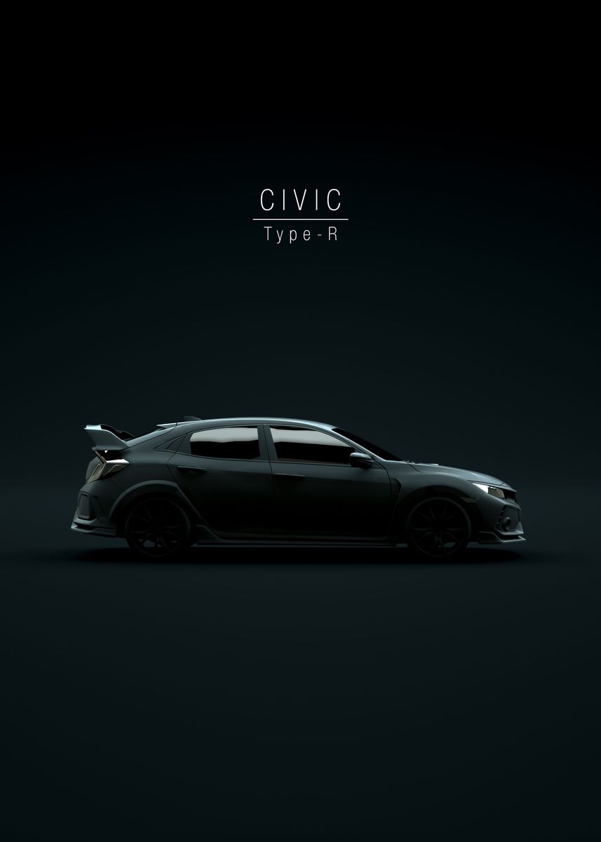 'Civic Type R 2017' Poster by 21 MXM  | Displate