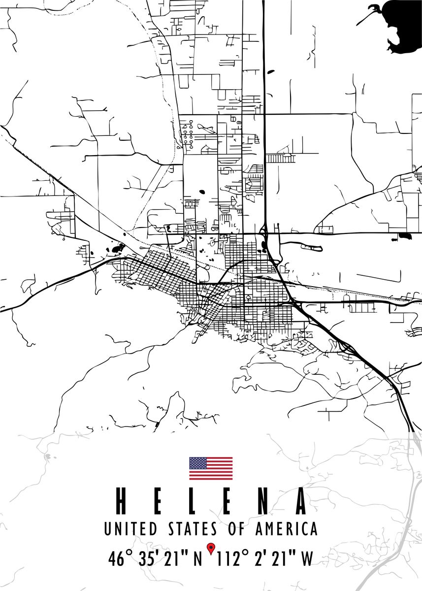 'HELENA MAP USA' Poster, picture, metal print, paint by Artistic ...