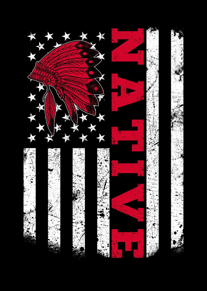 'Native American Flag for' Poster, picture, metal print, paint by to42 ...