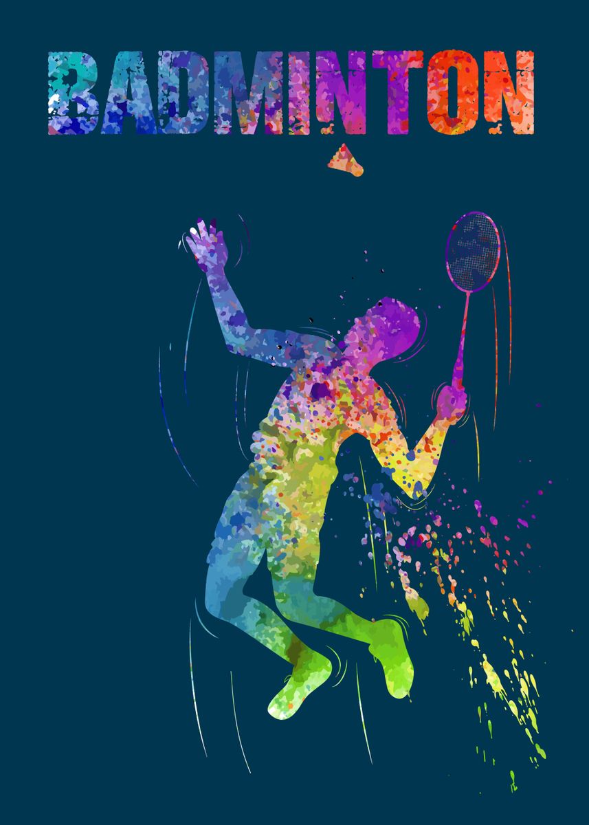 'Badminton Player' Poster, picture, metal print, paint by Raheem ...