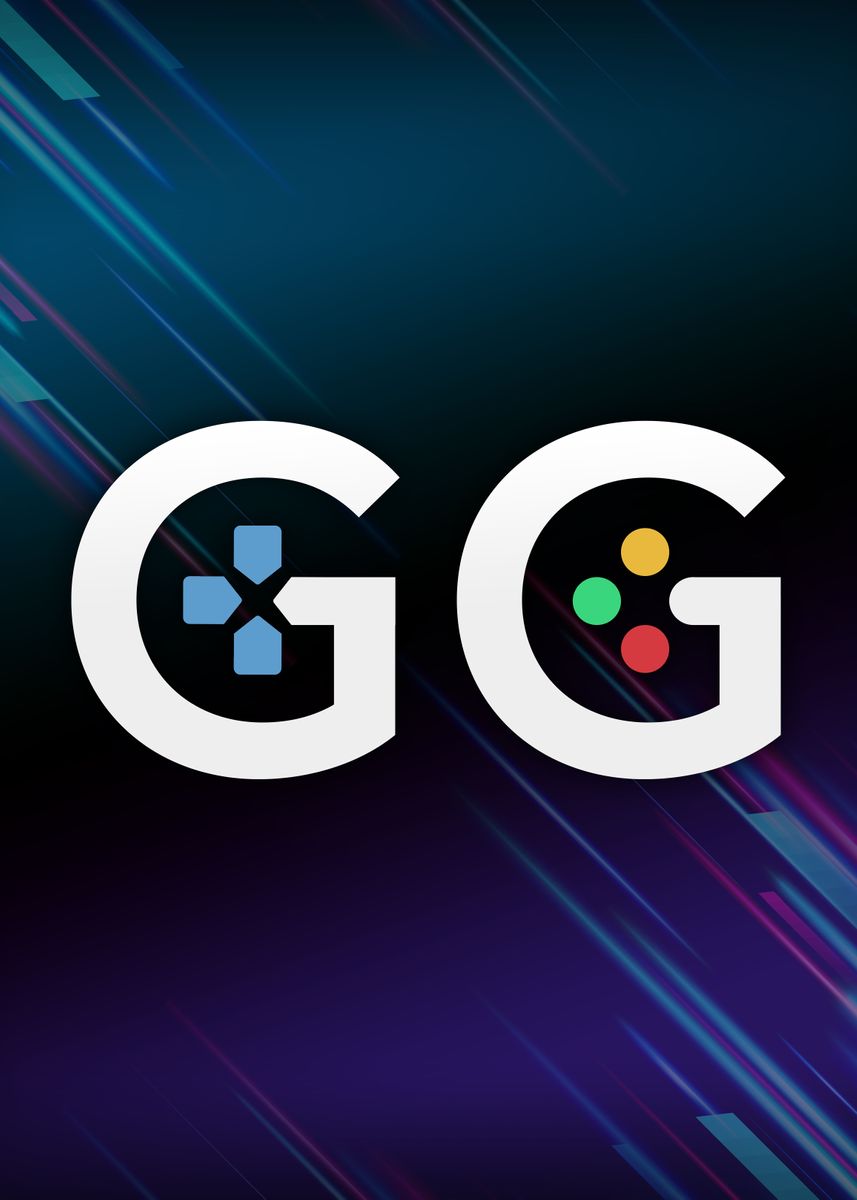 'GG Good Game Video Gamer' Poster, picture, metal print, paint by