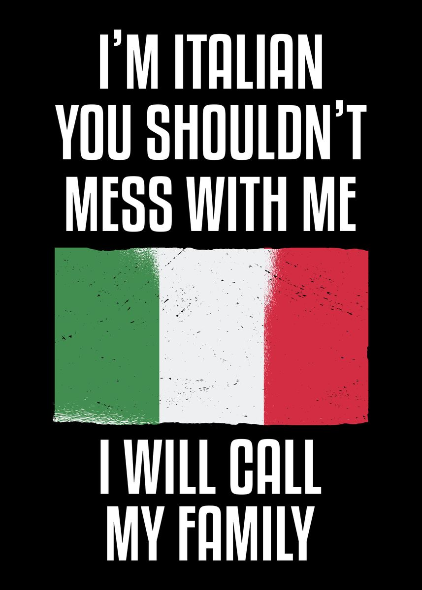 'Italian Family Familia Fun' Poster, picture, metal print, paint by