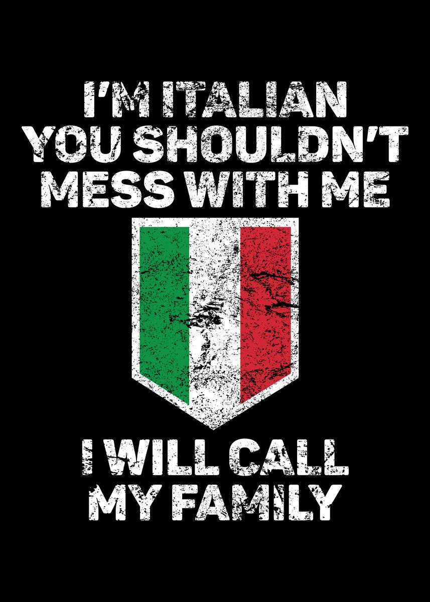 'Italian Family Familia Fun' Poster, picture, metal print, paint by