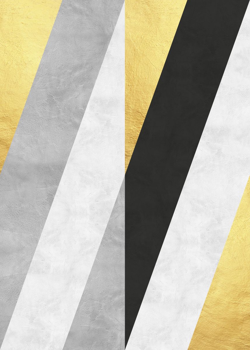 'Gray and gold art 06' Poster by Vitor Costa Displate