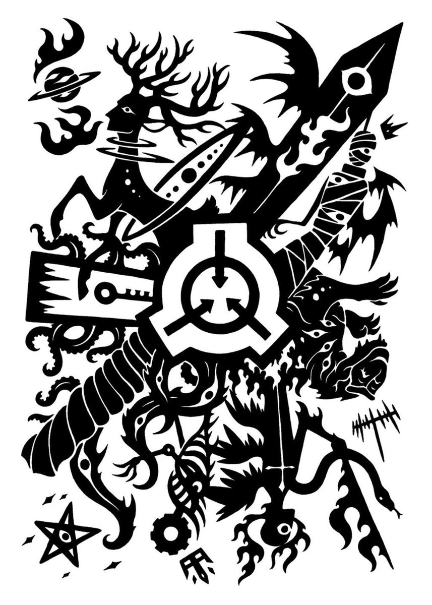 SCP Foundation Logo White Print - Scp - Posters and Art Prints