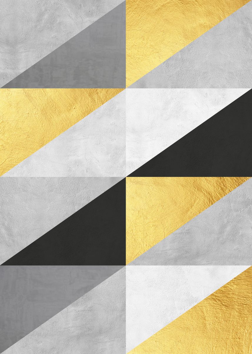 'Gray and gold art 07' Poster by Vitor Costa Displate