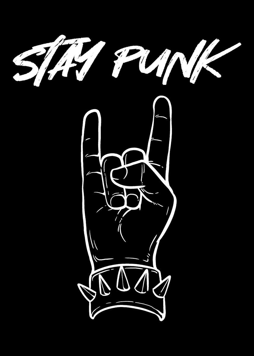 'Stay Punk Gangster or Rock' Poster, picture, metal print, paint by ...