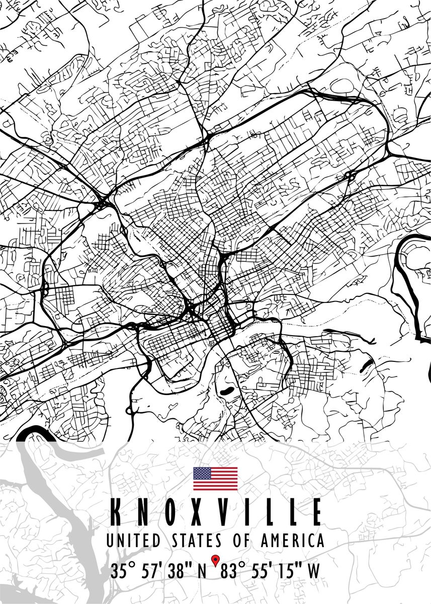 'knoxville Map Usa' Poster By Artistic Paradigms 