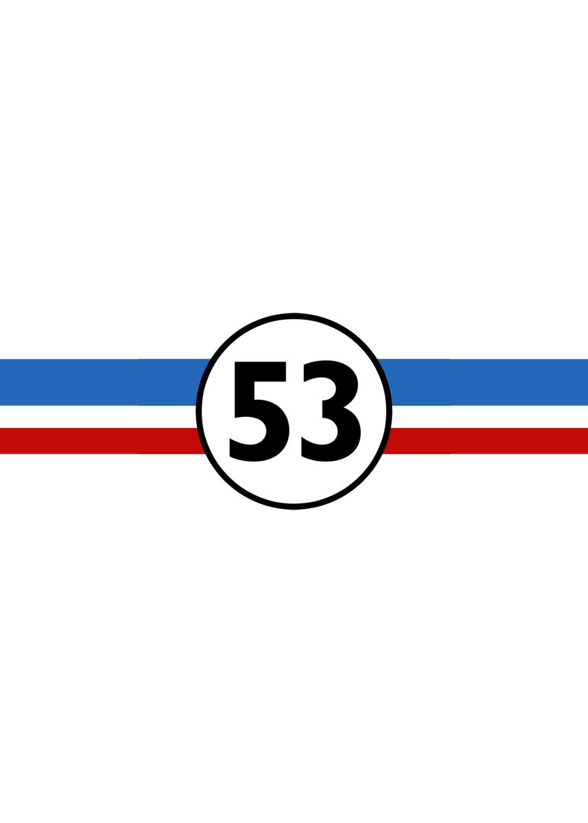 'Herbie 53 Car Logo' Poster, picture, metal print, paint by Salheddine ...