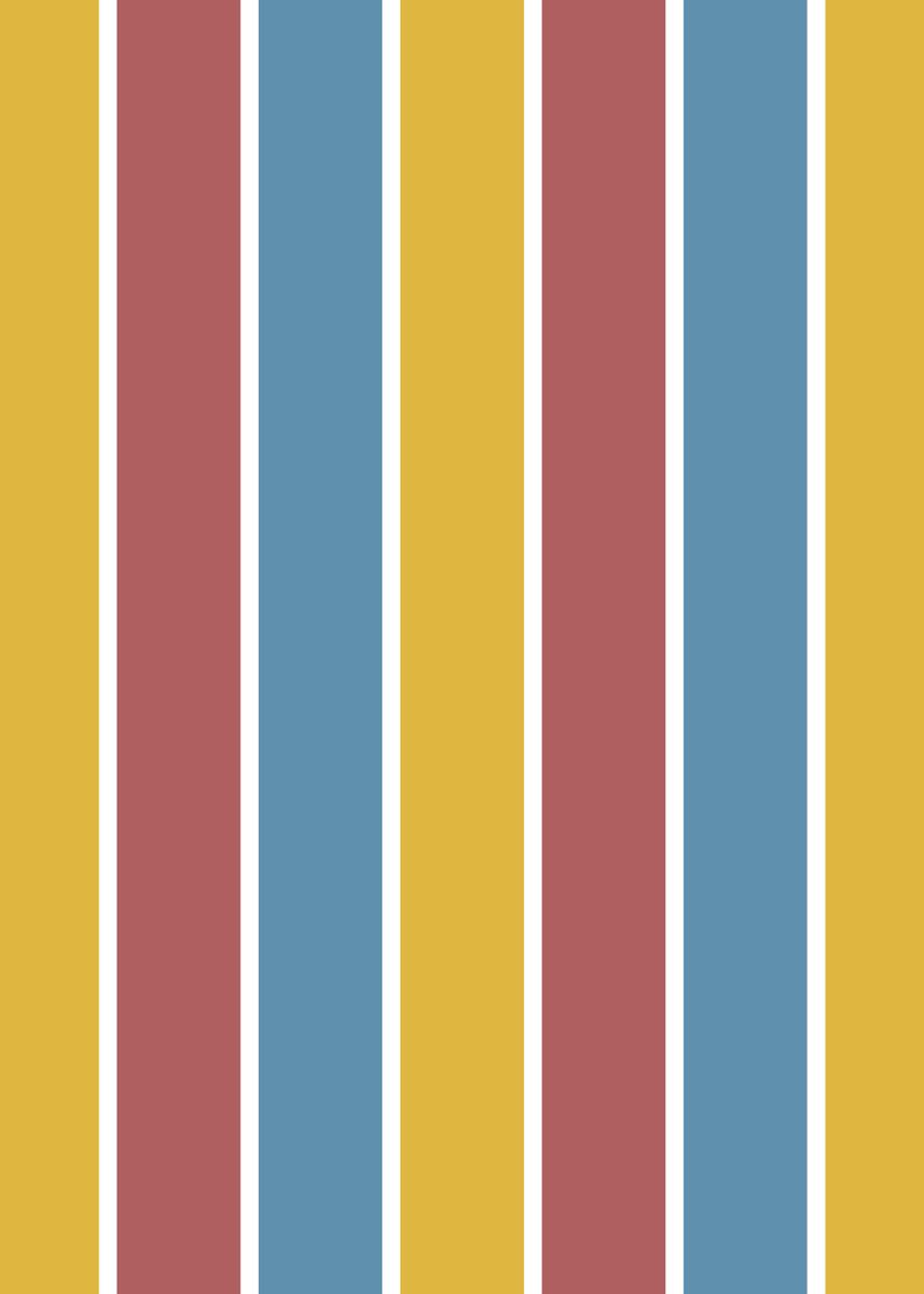 'Red blue and yellow stripe' Poster, picture, metal print, paint by