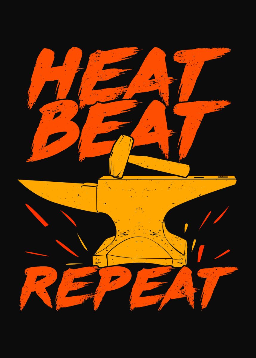 'Heat Beat Repeat ' Poster by Marcel Doll Displate