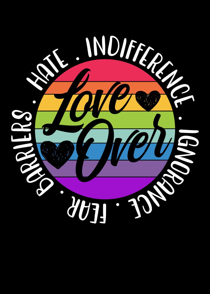 Love Over Hate Poster By Nao Displate