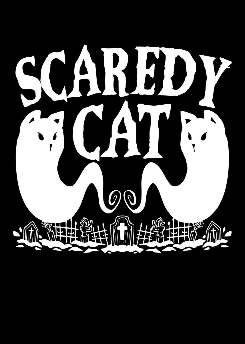 'Scaredy Cat' Poster, picture, metal print, paint by NAO | Displate