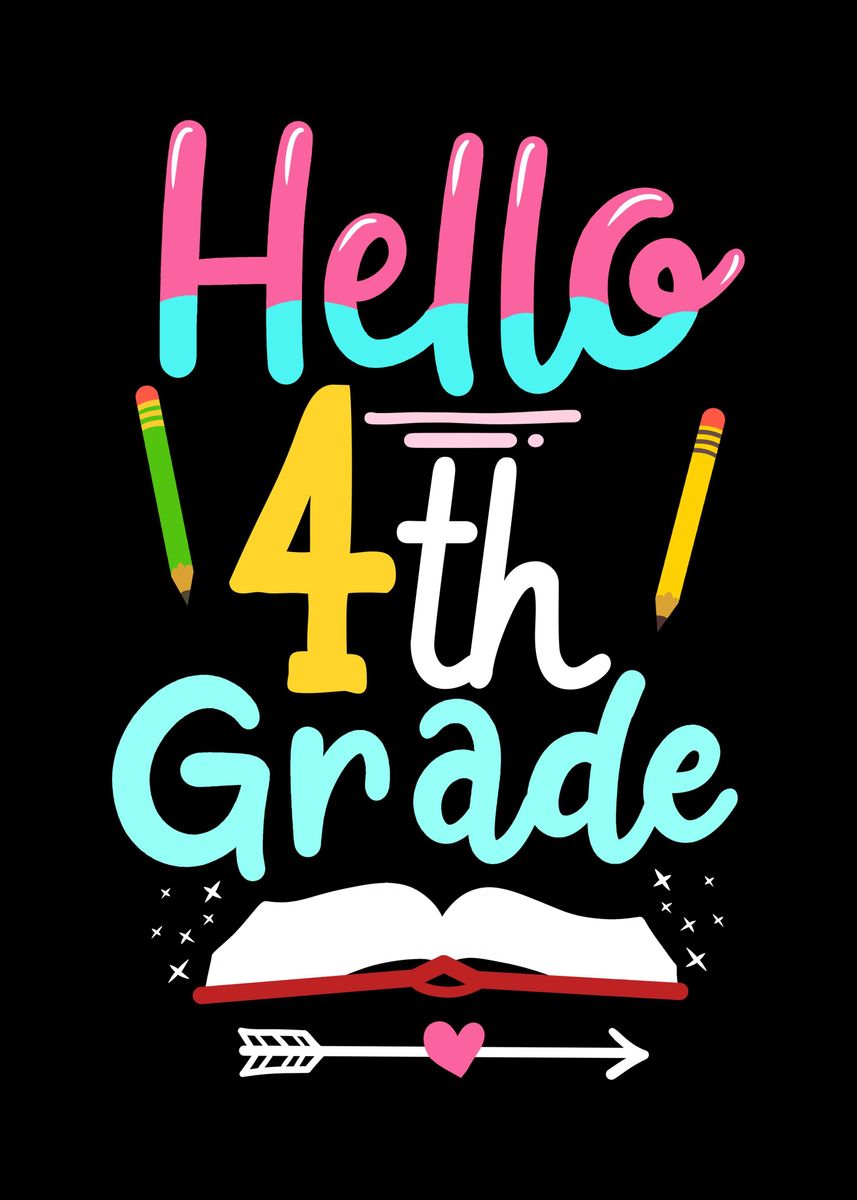 '4th Grade First Day' Poster, picture, metal print, paint by Mealla ...