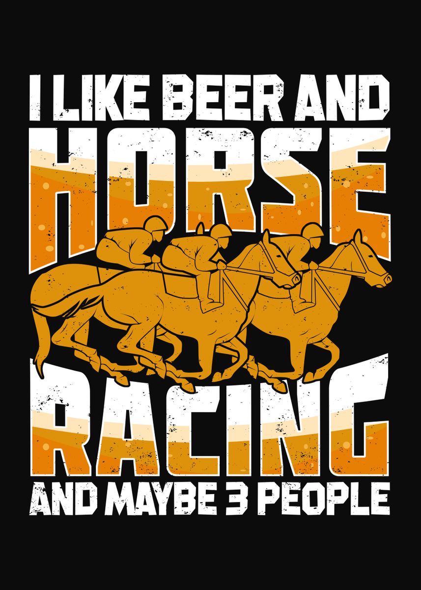Peace Beer Racing 'Beer And Horse Racing ' Poster, picture, metal print, paint by Marcel ...
