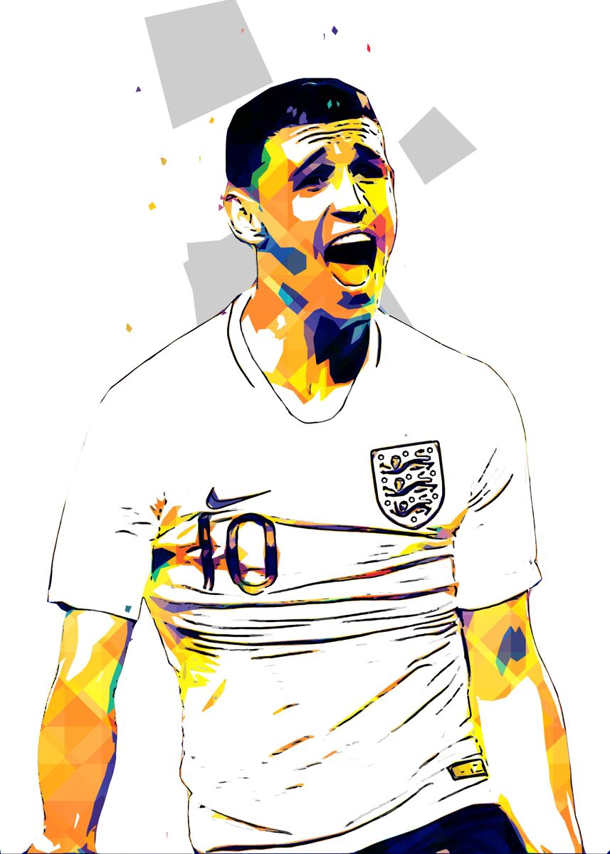 'Phil Foden' Poster, picture, metal print, paint by RobertHall Studio ...