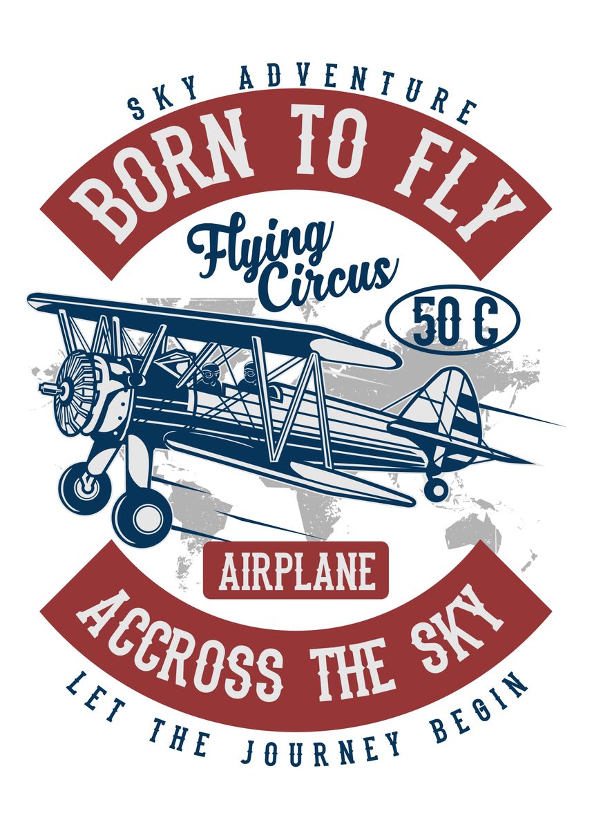 'Sky Adventure Born To Fly' Poster by thetshirtshop2020 | Displate