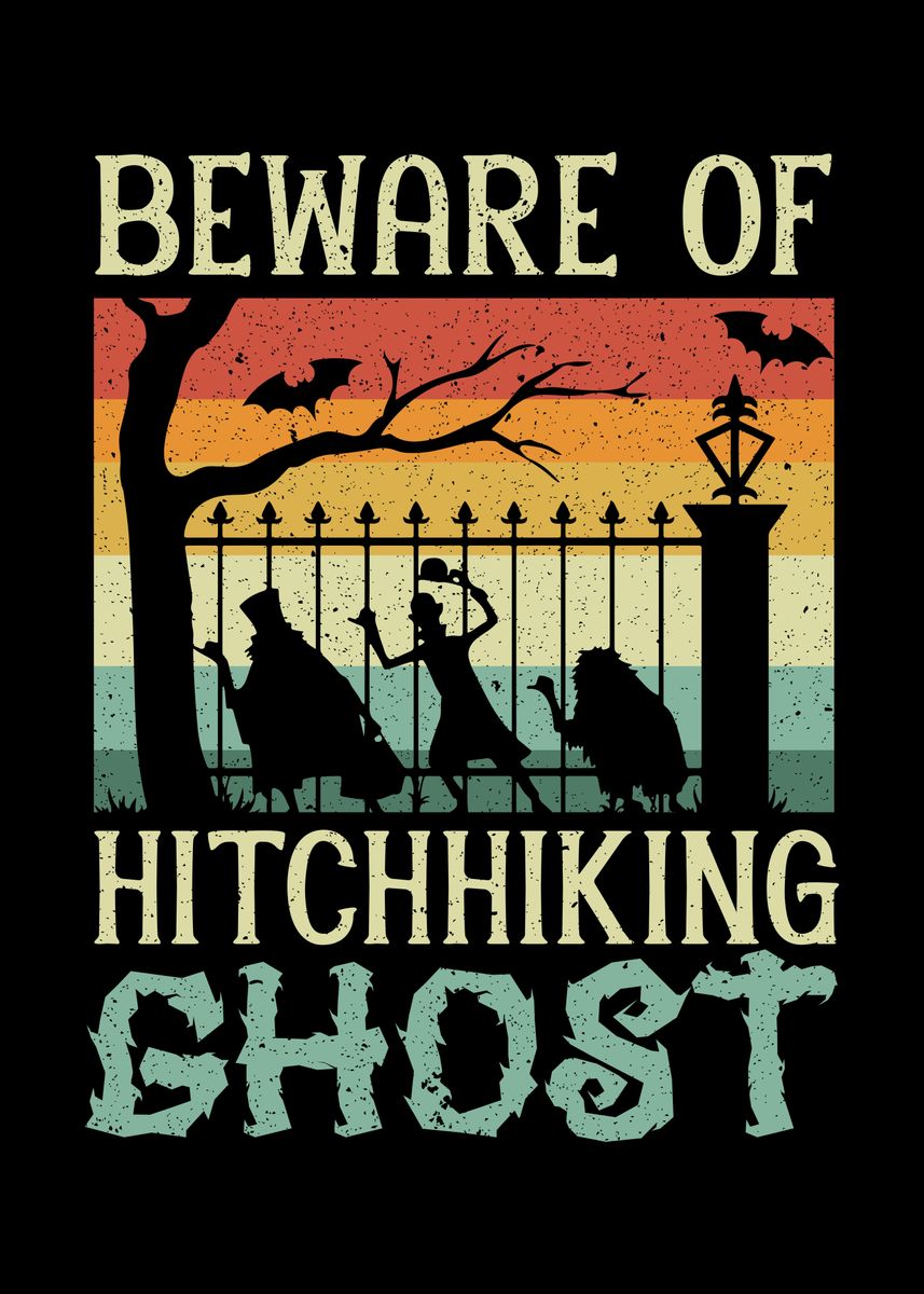 'Hitchhiking Ghost' Poster, picture, metal print, paint by NAO | Displate