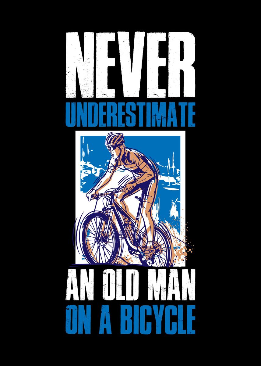 'Old Man On A Bicycle' Poster by CatRobot | Displate